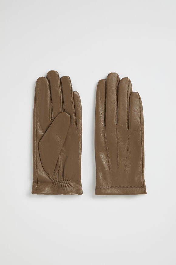 Leather Gloves  Chocolate  hi-res