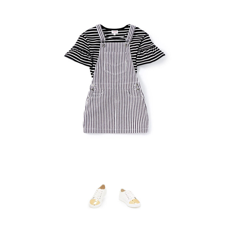 Stripe Denim Pinafore  