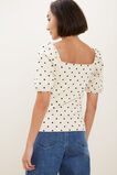 Puff Sleeve Top  French Beige Spot  hi-res