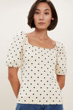 Puff Sleeve Top  French Beige Spot  hi-res