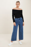 Off Shoulder Knit Top  Black  hi-res