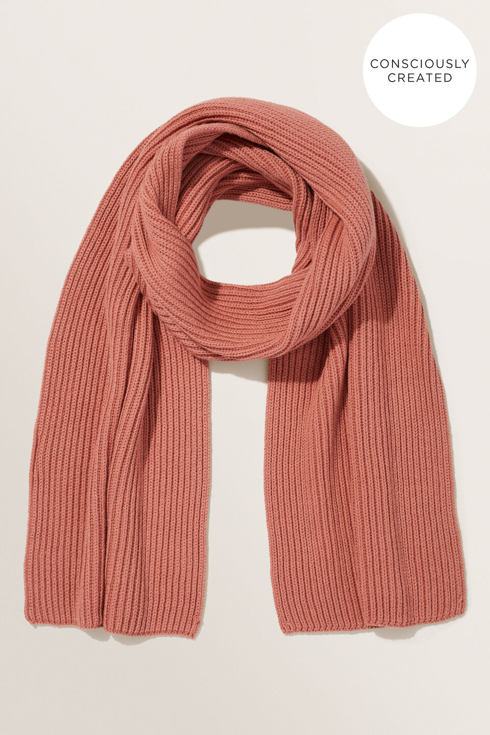 Sustainable Rib Scarf  Old Rose