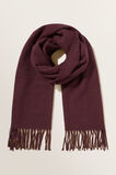 Wool Blend Scarf  Plum  hi-res