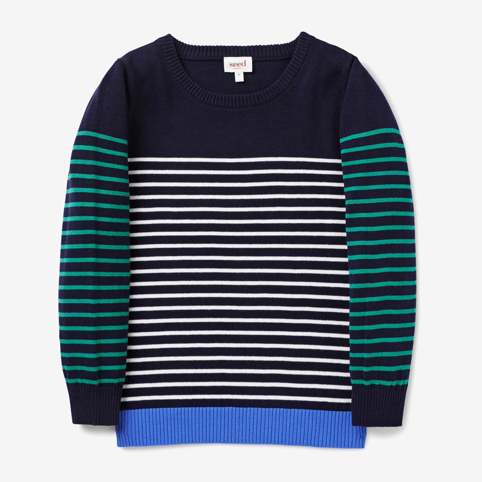 Stripe Crew Knit  