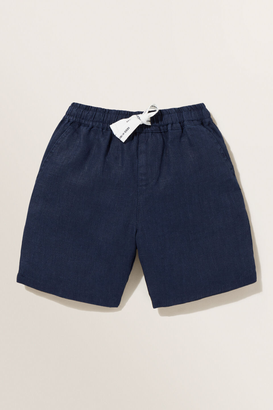 Linen Short  Midnight Blue