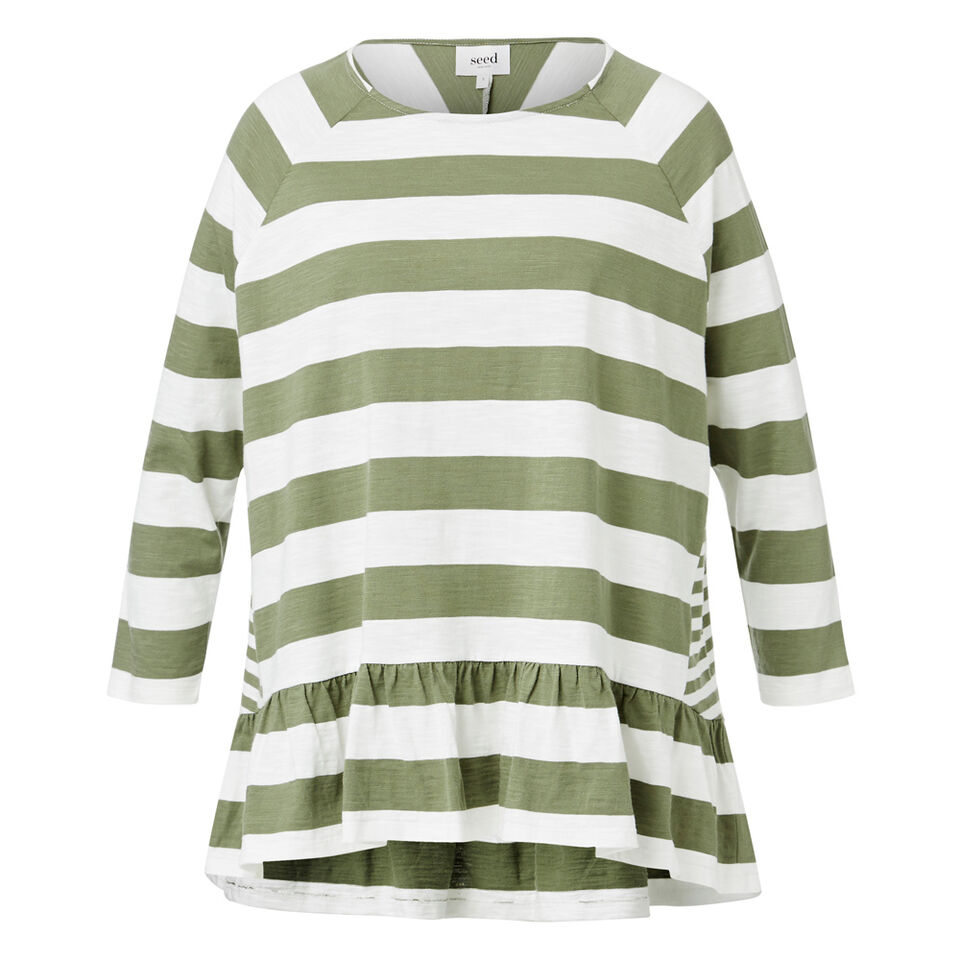 Splice Stripe Frill Top  