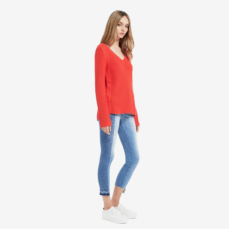 V Neck Shaker Sweater  