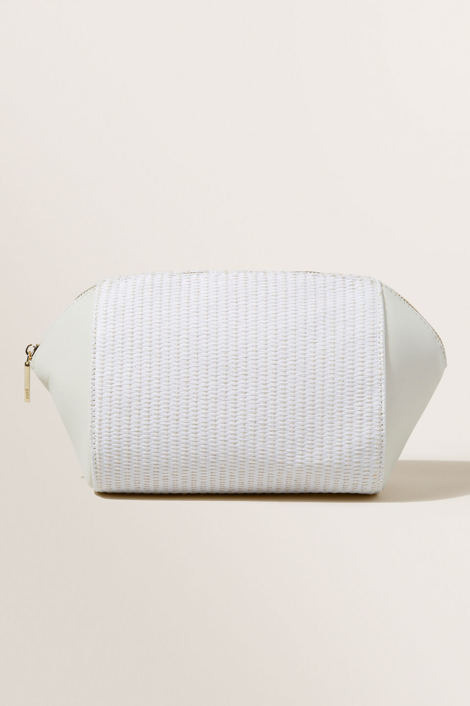 Textured Cosmetic Bag  Ivory