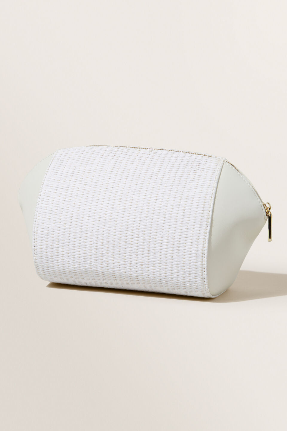 Textured Cosmetic Bag  Ivory