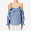 Cut Out Ruffle Top    hi-res