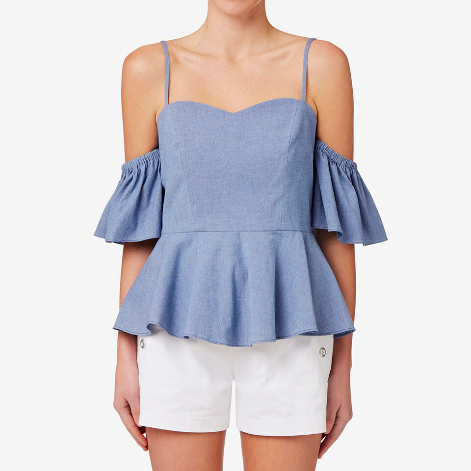 Fitted Cold Shoulder Top  
