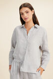 Linen Pyjama Shirt  Grey Cross Dye  hi-res