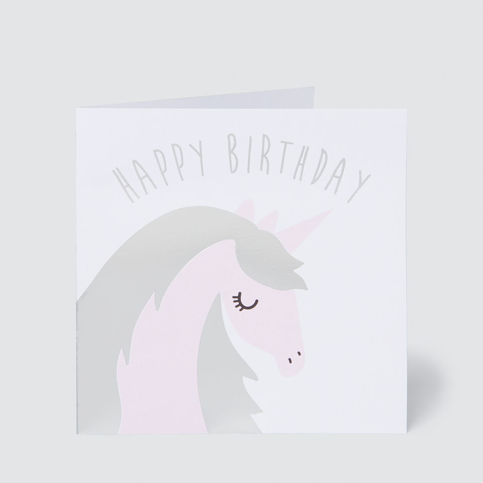 Large Unicorn Happy Birthday Card  