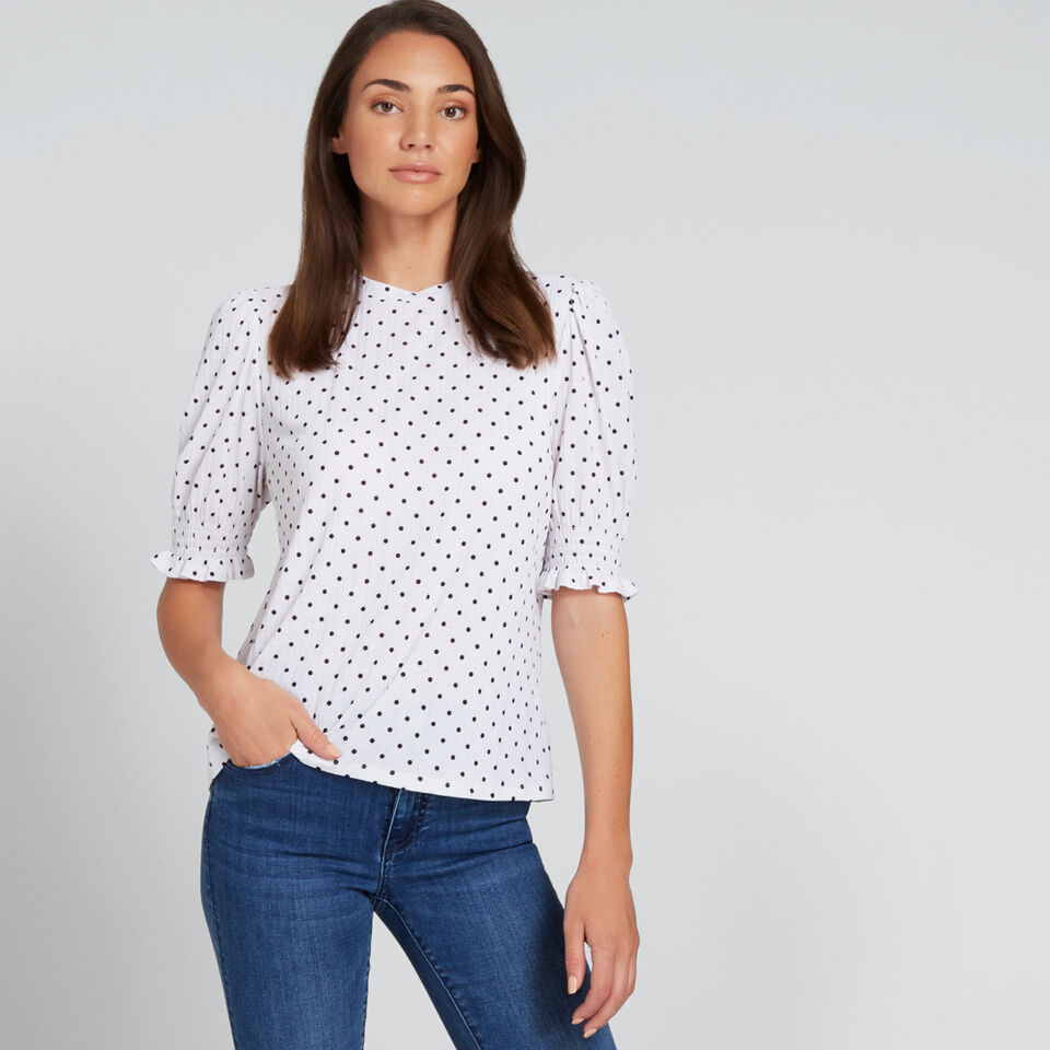 Shirred Sleeve Top  