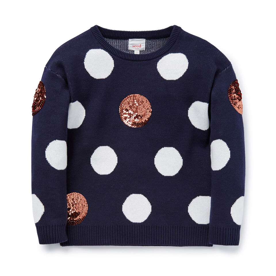 Intarsia Spot Sweater  