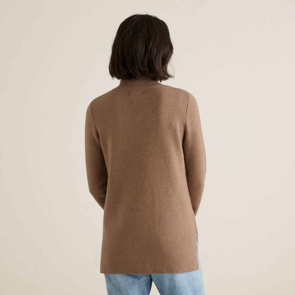 High Neck Split Sweater  