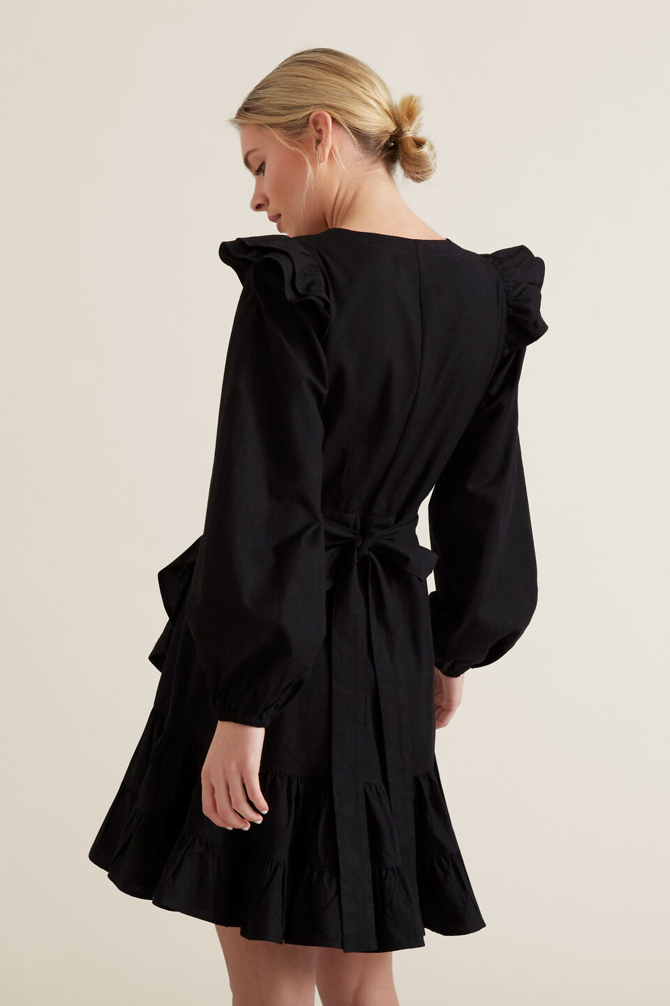 Wrap Front Frill Dress  