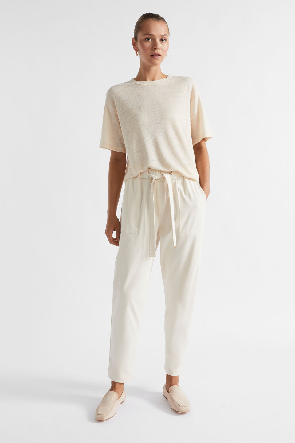 Elasticated Tapered Leg Pant  Frappe