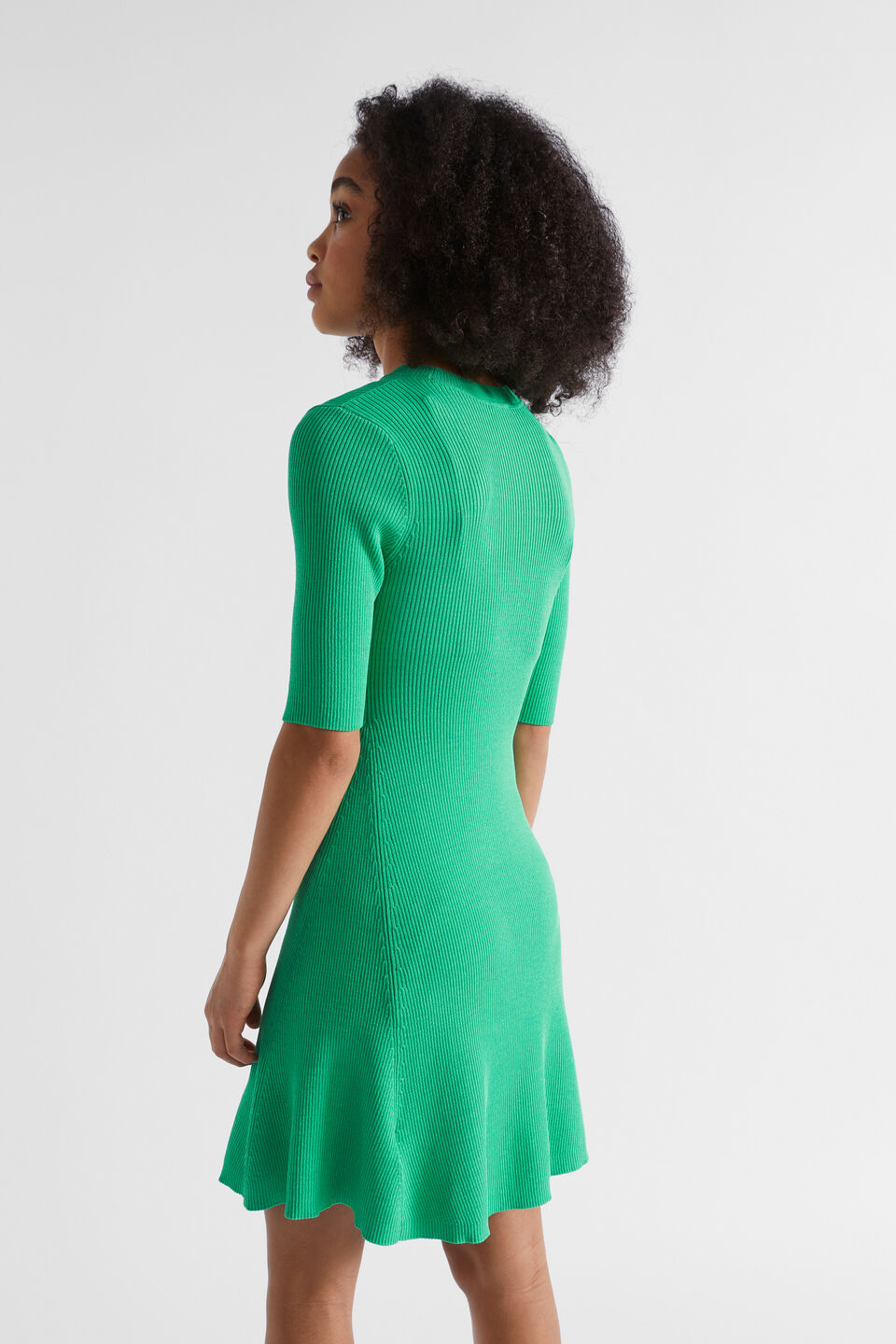 Rib Knit Dress  Jewel Green
