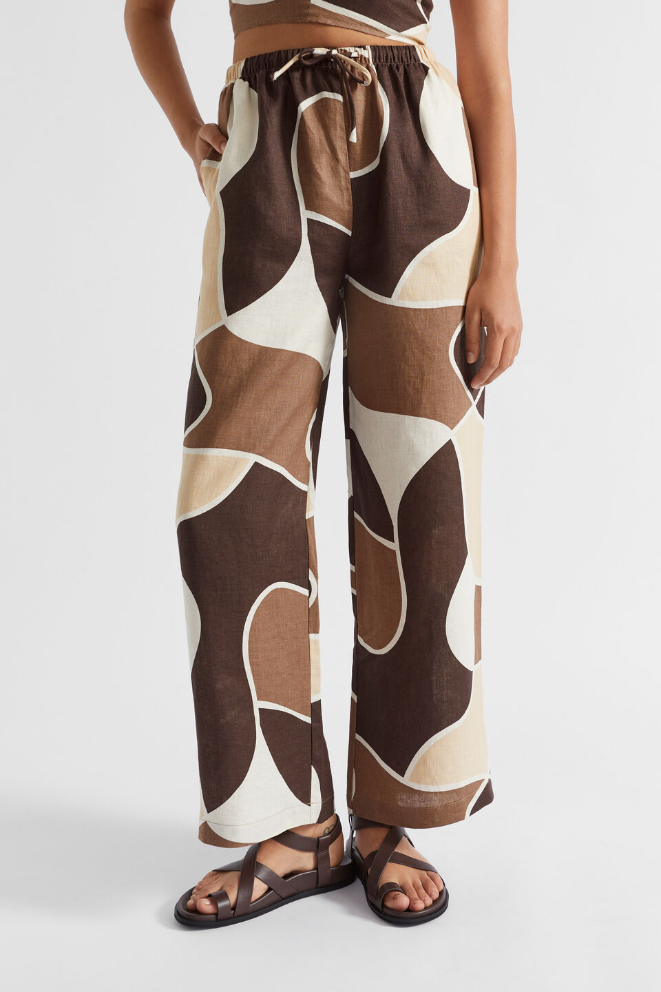 Abstract Elasticated Pant  Woodland Abstract