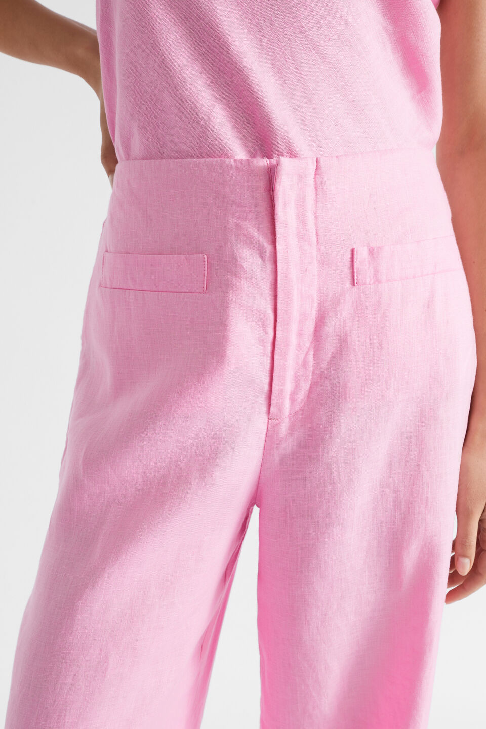 Linen Pocket Front Pant  Pink Gin
