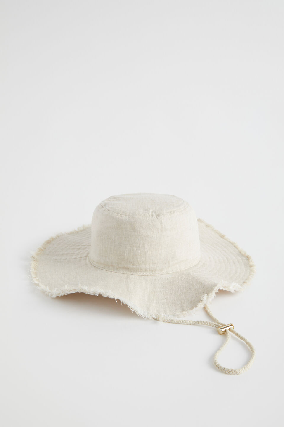Relaxed Fabric Bucket Hat  Natural