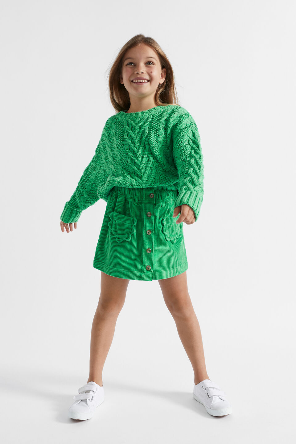 Cord Skirt  Apple Green