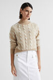 Two Tone Cable Knit  Champagne Beige Twist  hi-res