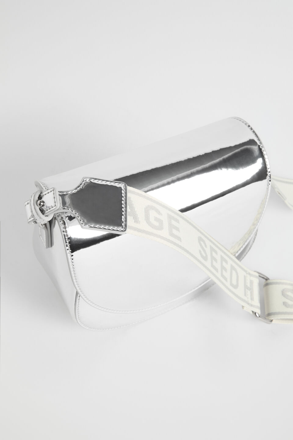 Rounded Saddle Bag  Silver