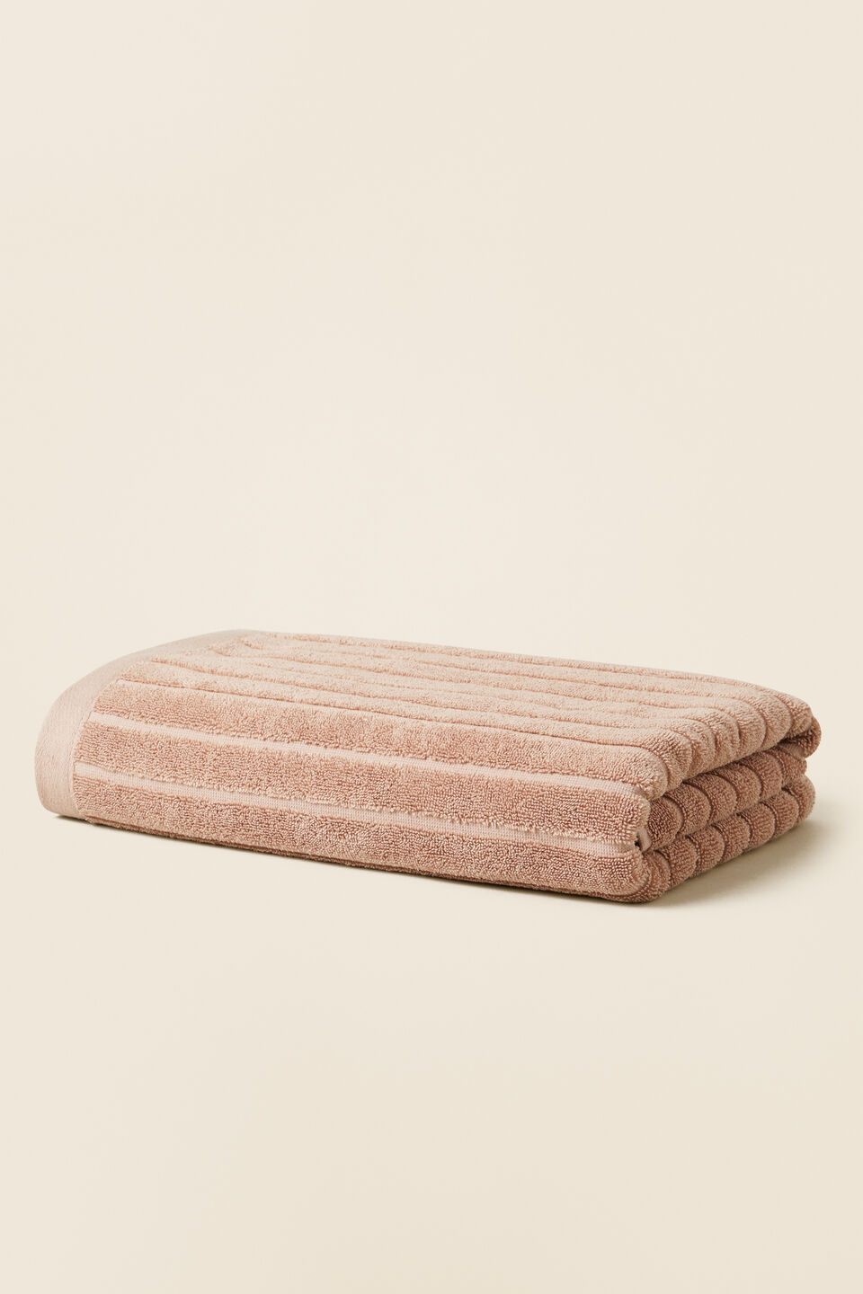 Cotton Stripe Bath Towel   Chalk Pink