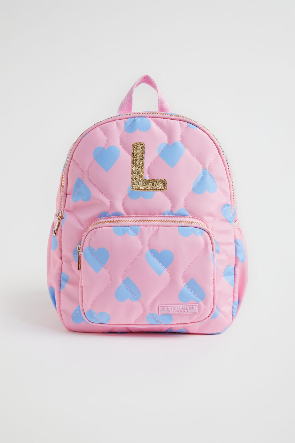 Quilted Initial Backpack  L