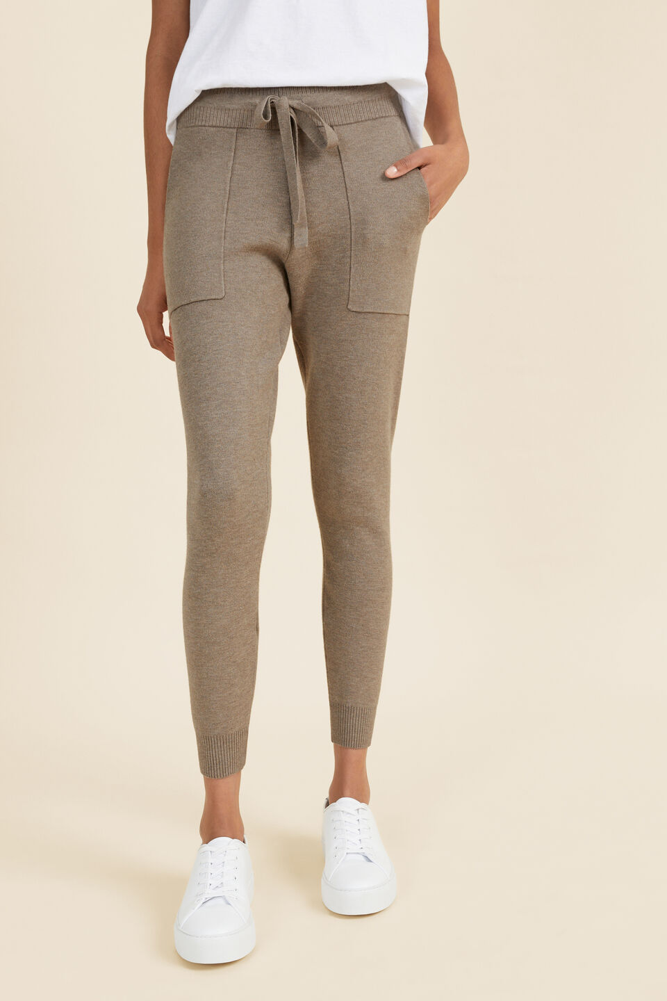 Double Knit Trackpant  Biscuit Marle