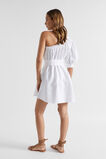Linen One Shoulder Mini Dress  Whisper White  hi-res