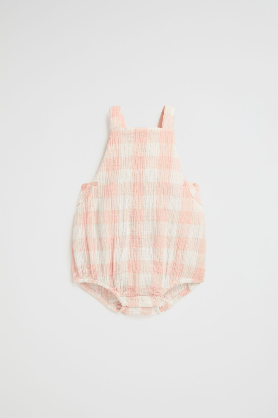 Oversized Check Romper  Rosewater