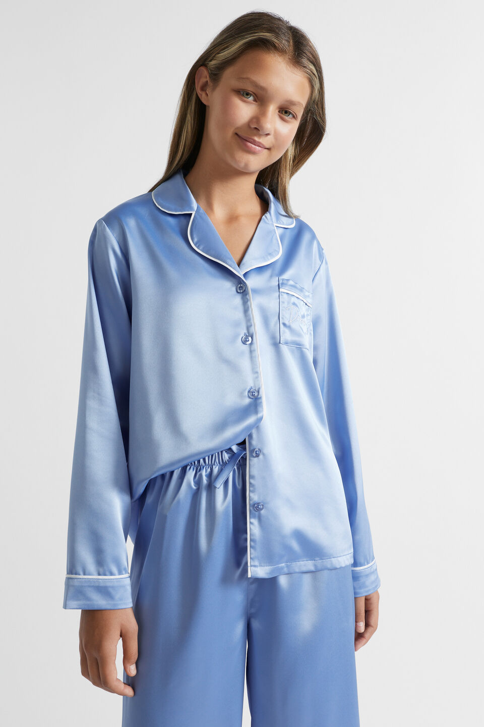Satin Pyjama  Silk Blue