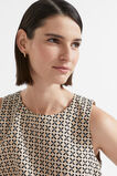 Linen Geo Shell Top  Champagne Geo  hi-res