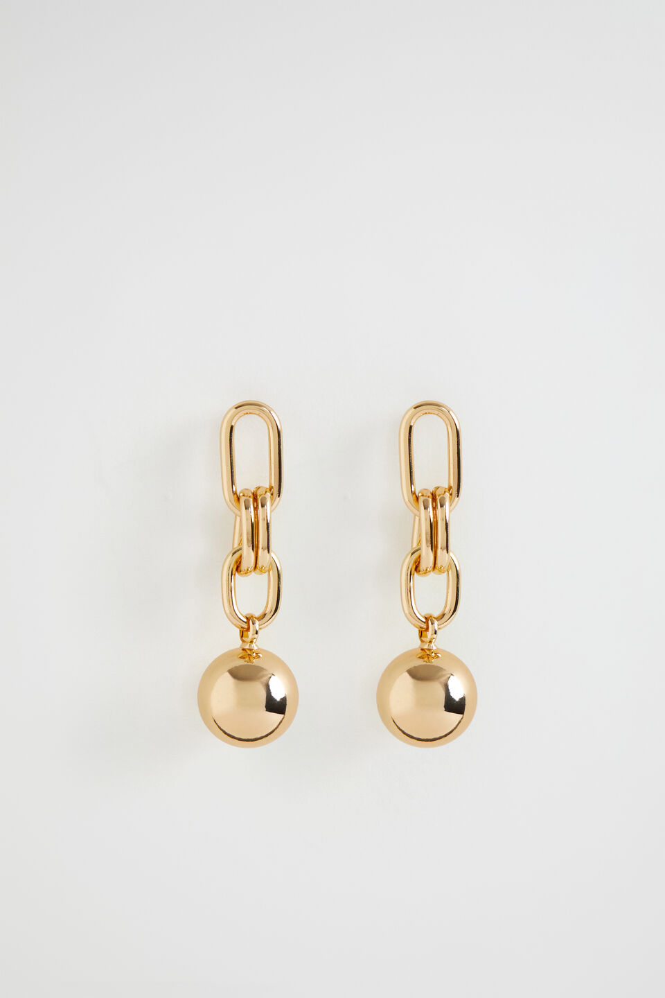 Chain Link Sphere Earring  Gold