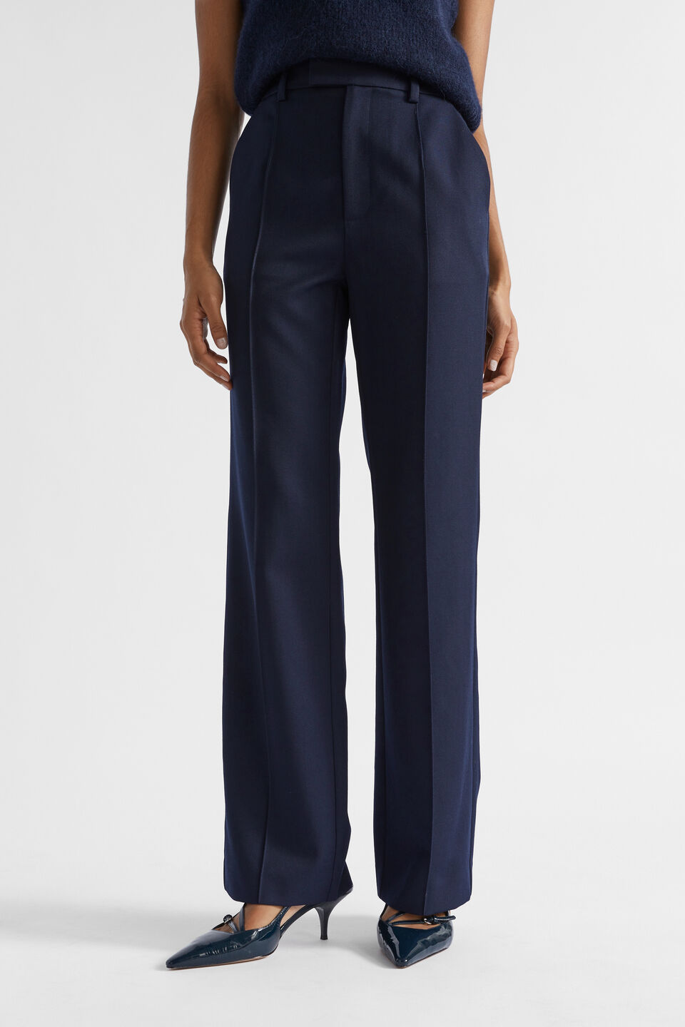 Wool Blend Tailored Pant  Midnight Sky