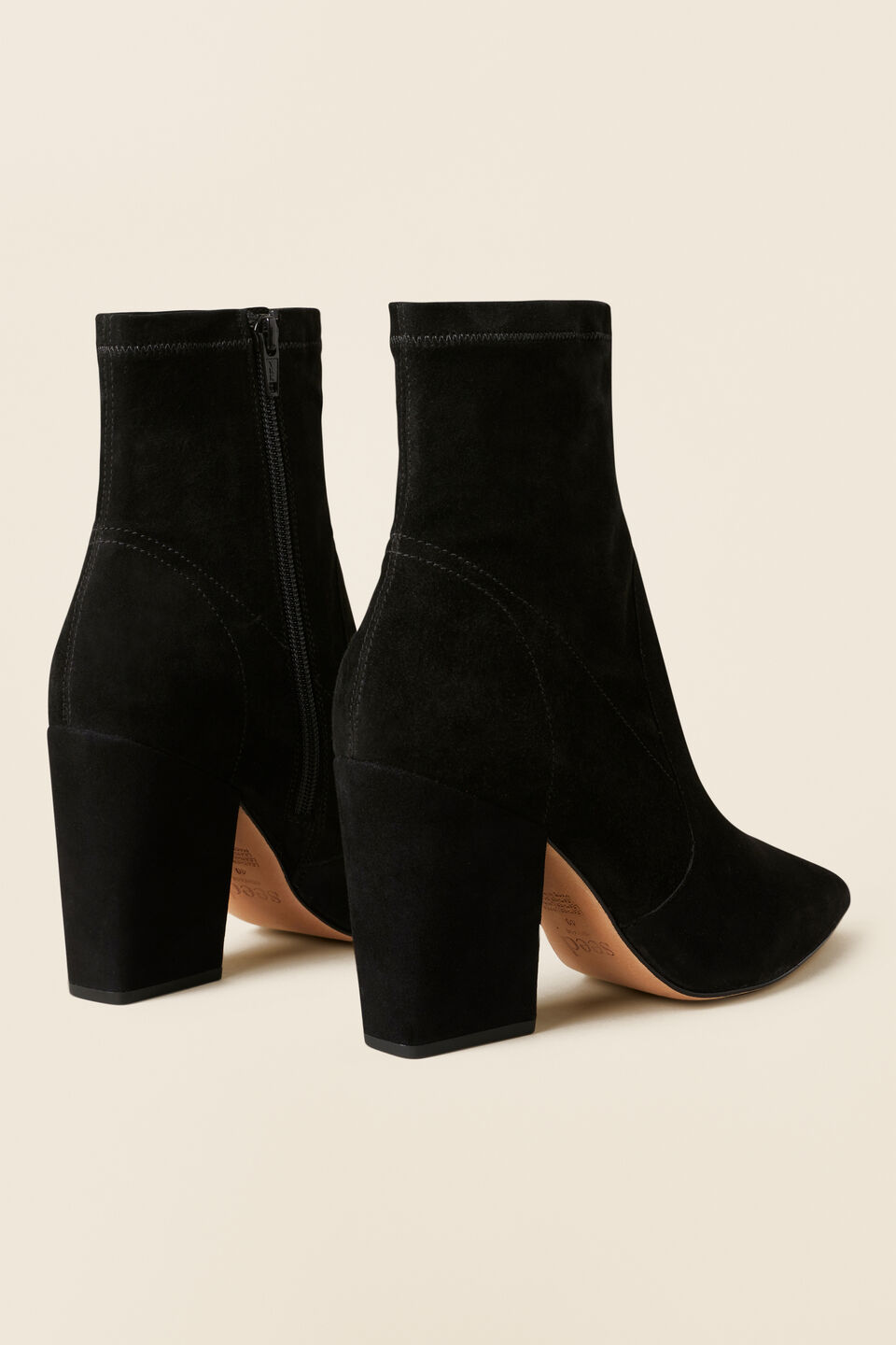 Kylie Suede Stretch Ankle Boot  Black
