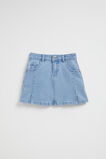 Denim Pleat Skirt  Clean Blue Wash  hi-res