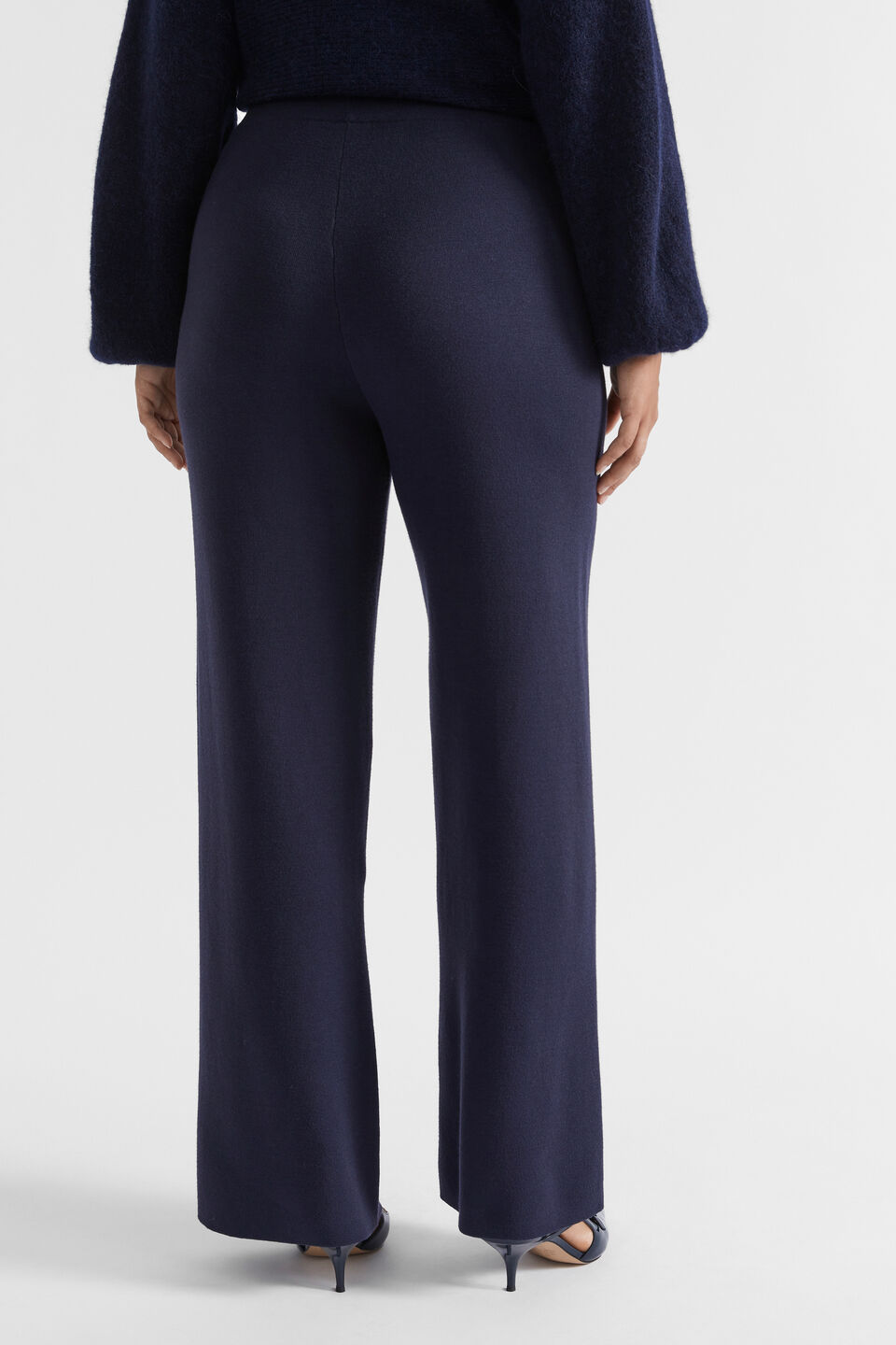 Double Knit Wide Leg Pant  Midnight Sky