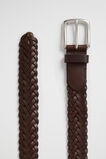 Braided Leather Belt  Chocolate  hi-res