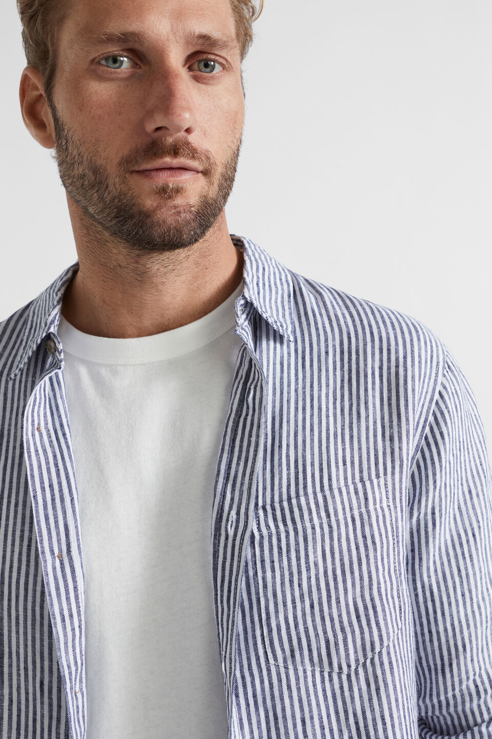 Linen Shirt  Midnight Stripe