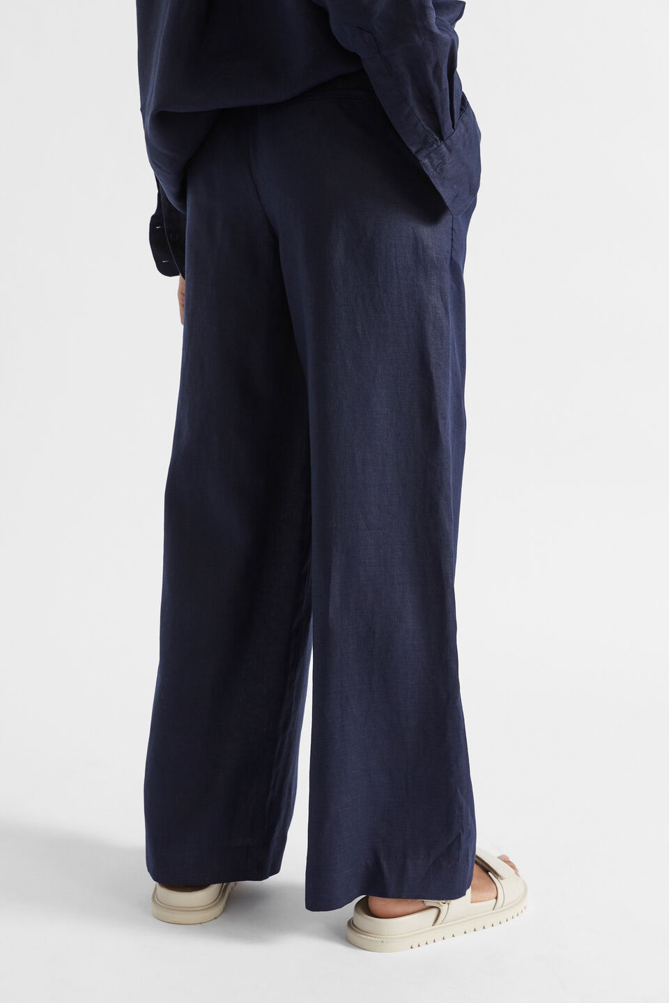 Core Linen Waisted Pant  Midnight Sky