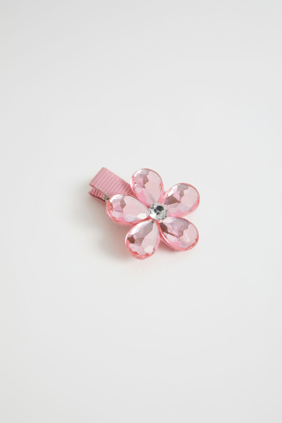 Jewel Flower Duck Clip  Candy Pink