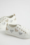 Glitter Heart Sneaker  White  hi-res