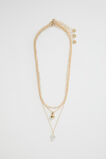 Layered Pearl Drop Necklace  Gold  hi-res