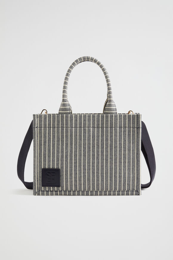 Woven Mini Structured Tote  Midnight Sky  hi-res