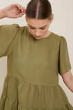 Core Linen Tiered Dress  Sage Green  hi-res