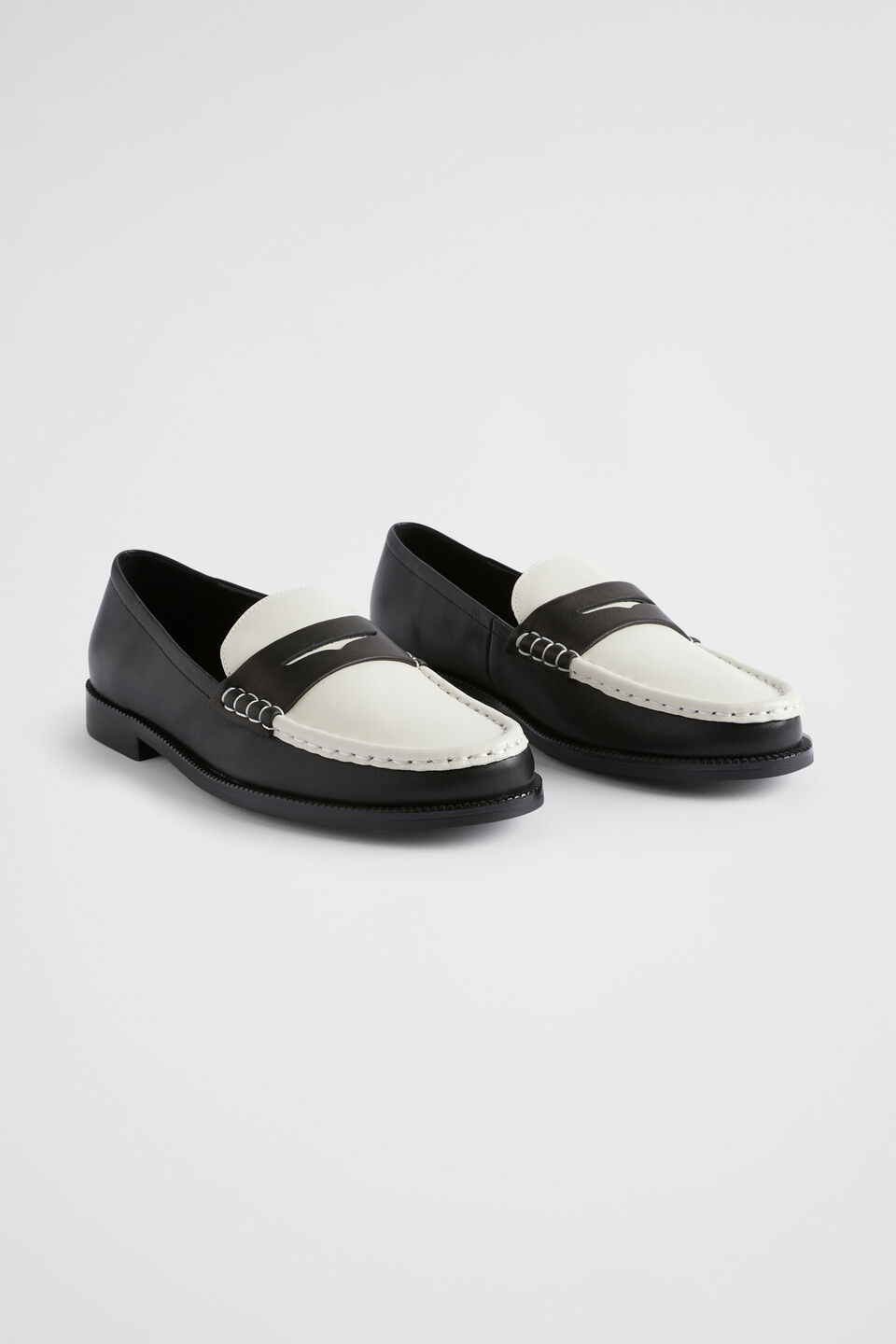 Kendall Leather Penny Loafer  Midnight Bone